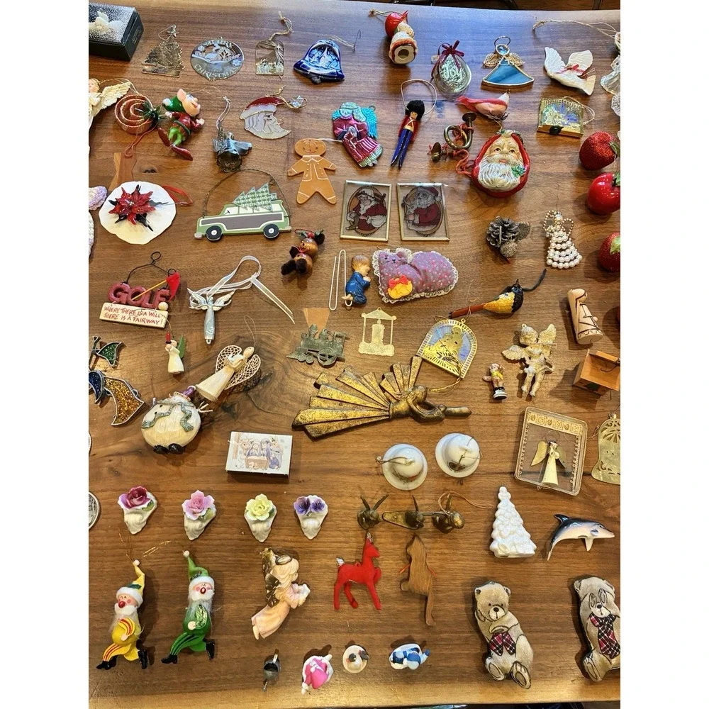 Huge Lot Of Vintage Christmas Ornaments & Figurines 50s 60s 70s 80s